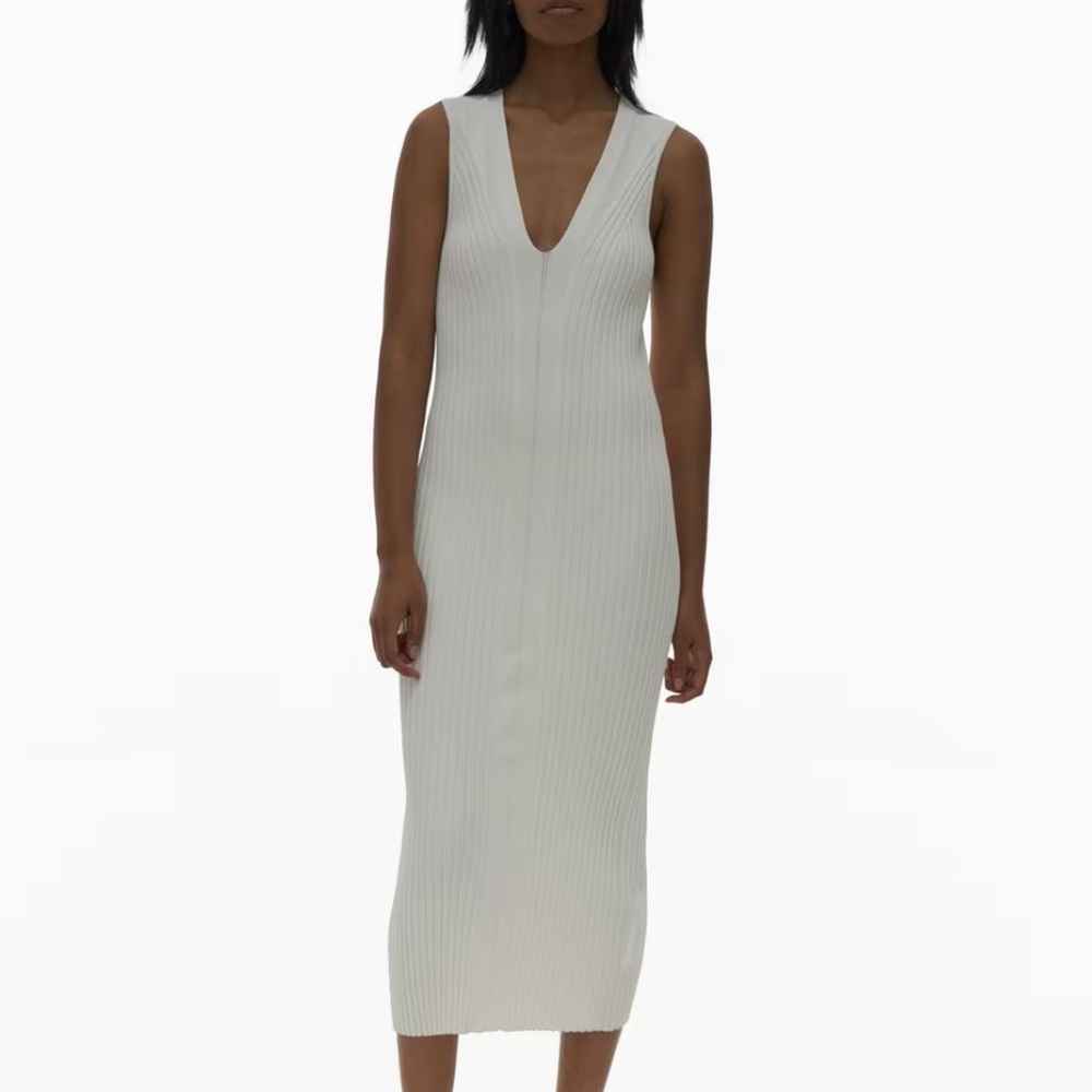 Helmut Lang Ribbed Vneck Dress - Picture 4 of 8